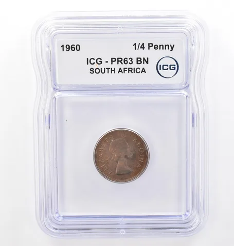 1960 South Africa 1/4 Penny PR63 BN ICG Beautiful Tone *7687