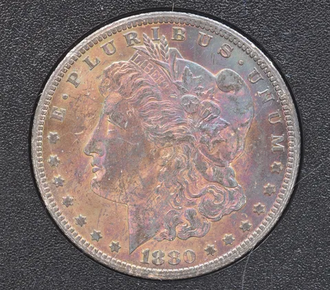 1880-CC Morgan Silver Dollar GSA Hoard Beautiful Tone *2570