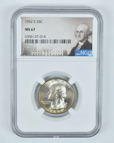MS67 1952-S Washington Quarter - Graded NGC Original Tone *8175