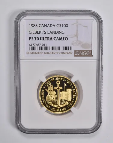 PF70 UCAM 1983 Canada Gold 100 Dollars Gilberts Landing NGC *6527