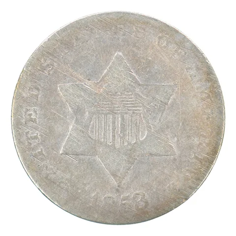 1853 Silver Trime Beautiful Tone *0707