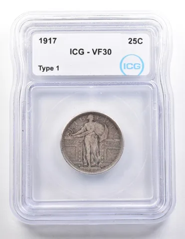 1917 Standing Liberty Quarter Type 1 VF30 ICG *3653