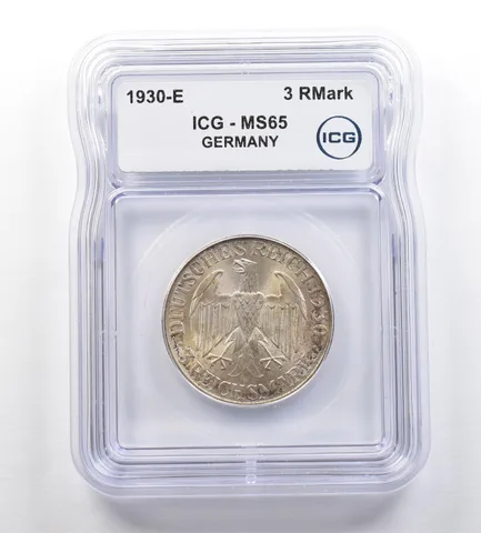 1930 E Germany 3 Reich Marks MS65 ICG *7648