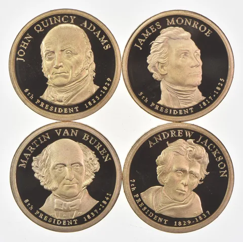 2008 Presidential Dollars From Proof Set MONROE Adams Jackson Van Buren No Case