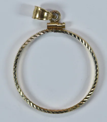 14kt Gold Coin Bezel 1/2 Oz Mexico 29mm 1.8g a9497