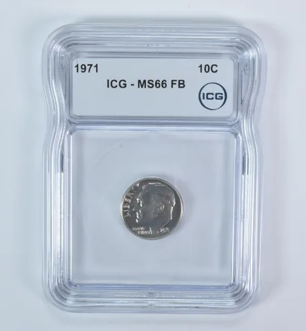1971 Roosevelt Dime MS66 FB ICG