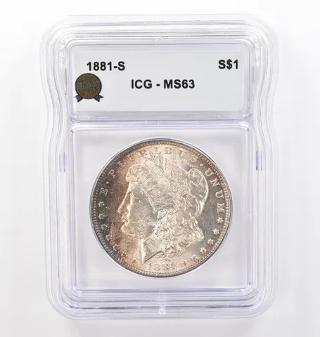 1881-S Morgan Silver Dollar MS63 ICG Peripheral Tone *6195