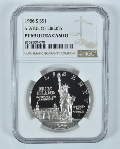 1986-S Statue Of Liberty Commemorative Silver Dollar PF69 UCAM NGC
