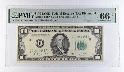 1950 D $100 Richmond VA FRN Fr#2161-E Gem Unc 66 EPQ PMG *9378