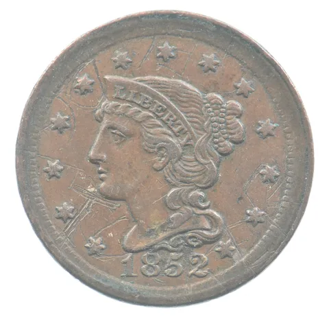 1852 Braided Hair Large Cent *9407