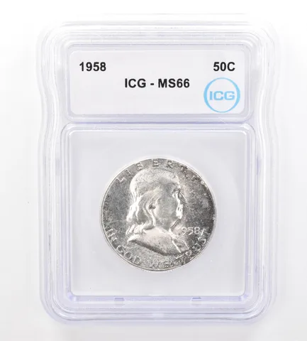1958 Franklin Half Dollar MS66 ICG Beautiful Tone *7360