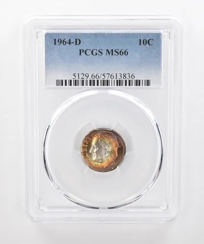1964-D Roosevelt Dime MS66 PCGS Beautiful Tone *1537