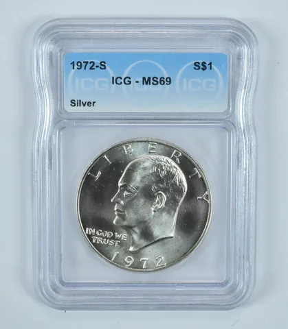 1972-S Eisenhower $1 Silver MS69 ICG