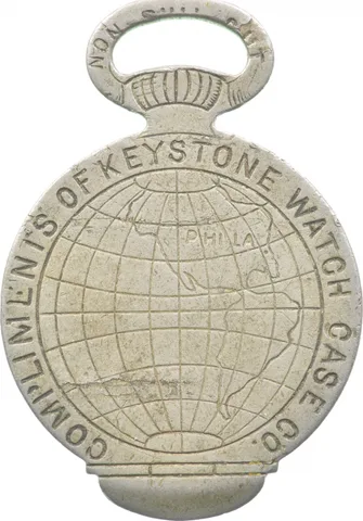 1893 Columbian Exposition Souvenir Token Keystone Watch Case Co Key *4710