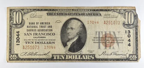 1929 $10 National Currency Note San Francisco CA Ch#13044 *8536