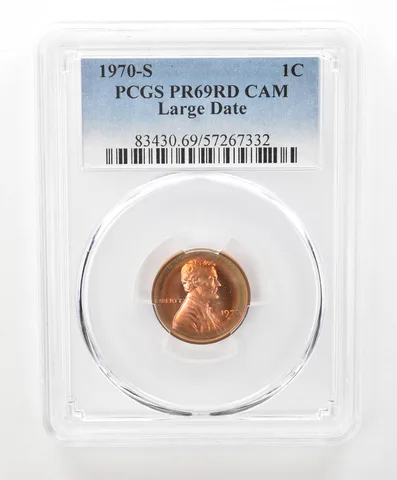 1970-S Lincoln Memorial Cent Large Date PR69 RD CAM PCGS Beautiful Tone *6666