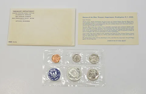 1965 SMS Special Mint Set with Original Envelope & Flatpack (5 Coins)