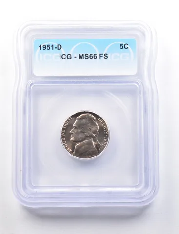 1951-D Jefferson Nickel MS66 FS ICG *7720