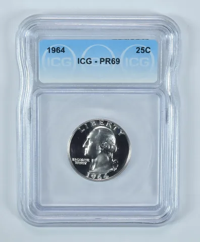 1964 Washington Quarter PR69 ICG
