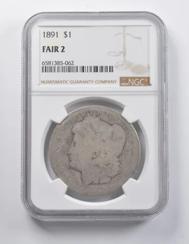 FAIR 2 1891 Morgan Silver Dollar NGC a6907