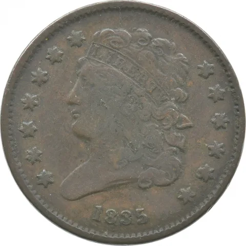1835 Classic Head Half Cent a2371