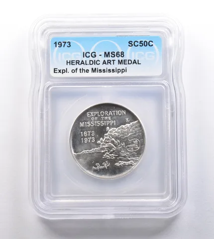 1973 So Called Half Dollar Exploration Of The Mississippi MS68 ICG