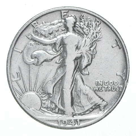 XF/AU 1941-D Walking Liberty Half Dollar Polished 90% Silver