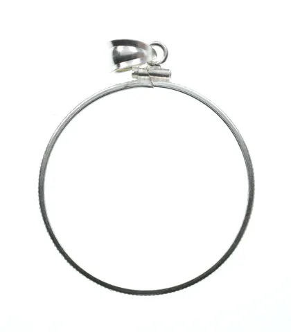 Sterling Silver 33 MM $1 Canadian Coin Bezel Pendant Frame Edge *2182