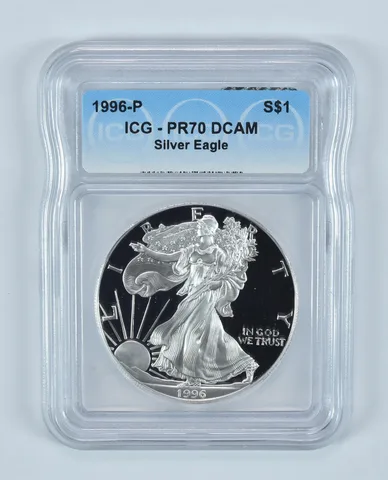 1996-P American Silver Eagle PR70 DCAM ICG