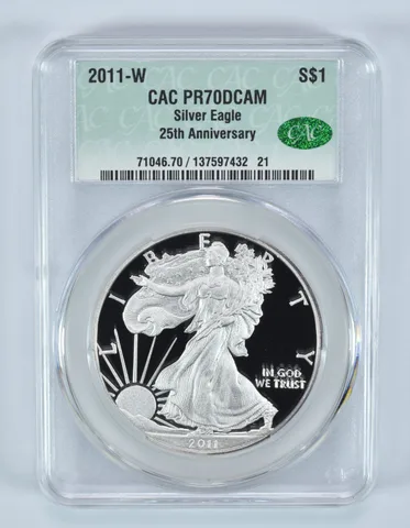 2011-W American Silver Eagle 25th Anniversary PR70 DCAM CAC CACg