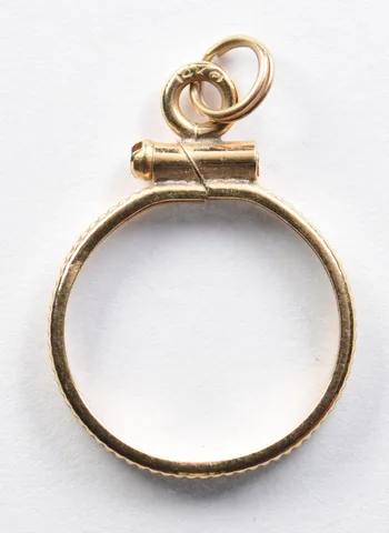 14kt Gold Coin Bezel 1/20 Panda 13.92mm 0.6g Chinese a9597