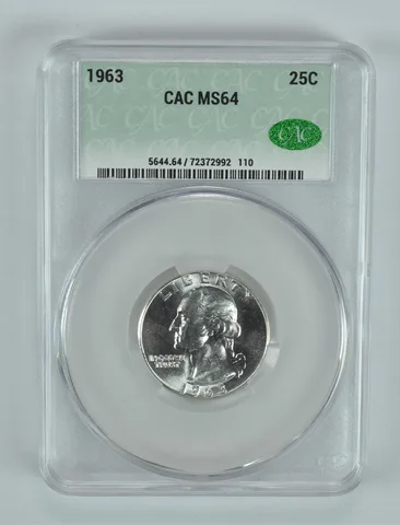 1963 Washington Quarter MS64 CAC CACg