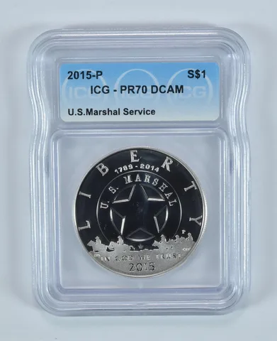 2015-P US Marshals Service Commemorative Silver Dollar PR70 DCAM ICG