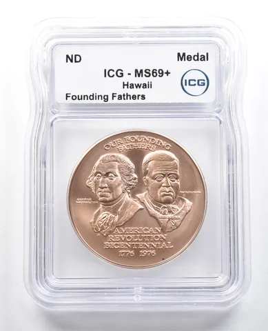 ND Hawaii Bronze Medal Founding Fathers MS69+ ICG *4867