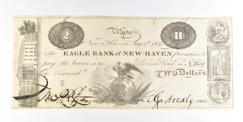 1930 $2 New Haven CT Eagle Bank Obsolete Note *0239