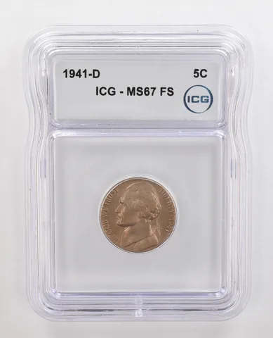 1941-D Jefferson Nickel MS67 FS ICG Beautiful Tone *4367