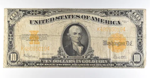 1922 $10 Gold Certificate Large Note Yellow Seal *8340