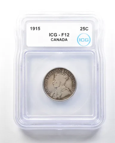 1915 Canada 25 Cents F12 ICG a0503