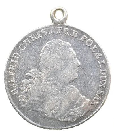 1763 Saxony Germany 1 Conventionsthaler Frederick Christian Pendant *5711