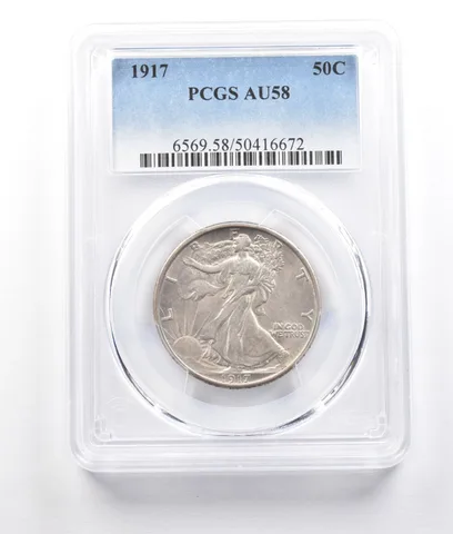 1917 Walking Liberty Half Dollar AU58 PCGS a2784