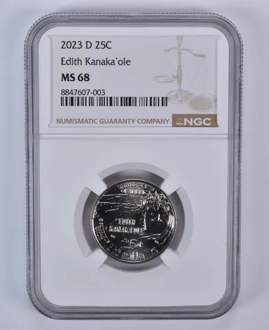 2023-D American Women Quarter Edith Kanaka'ole MS68 NGC Brown Label