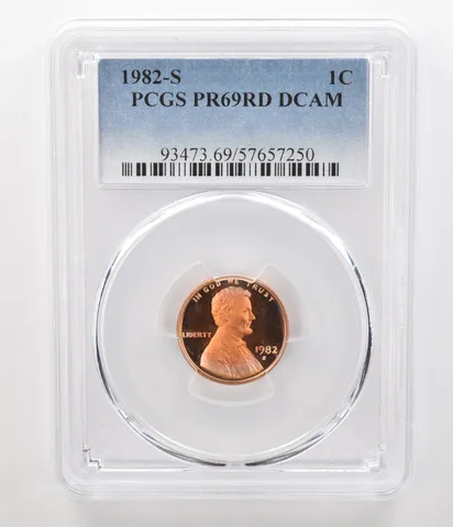 1982-S Lincoln Memorial Cent PR69 RD DCAM PCGS Beautiful Tone *3646