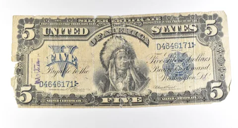 1899 $5 Silver Certificate Large Note Blue Seal Chief *2763