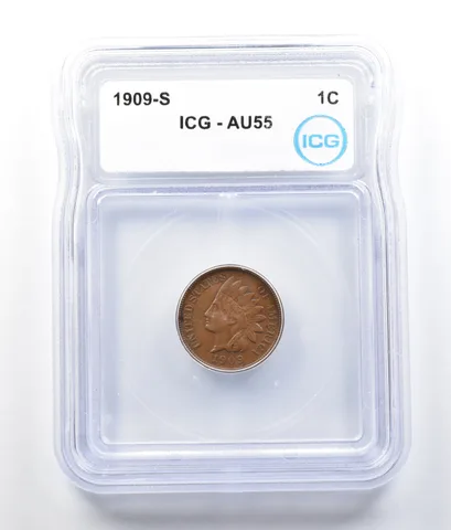 1909-S Indian Head Cent AU55 ICG *7825
