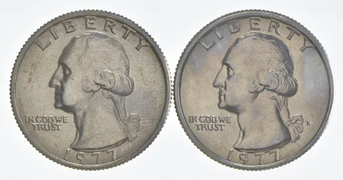 1977 P+D Washington Quarter Clad Unc Bundle
