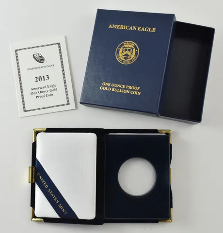 OGP 2013-W Gold Eagle 1 oz Proof - BOX & COA - NO COIN
