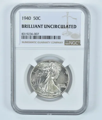 1940 Walking Liberty Half Dollar BU NGC Brown Label