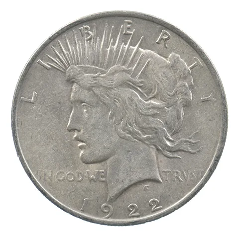 Early - 1922 Peace Silver Dollar - 90% US Coin *447