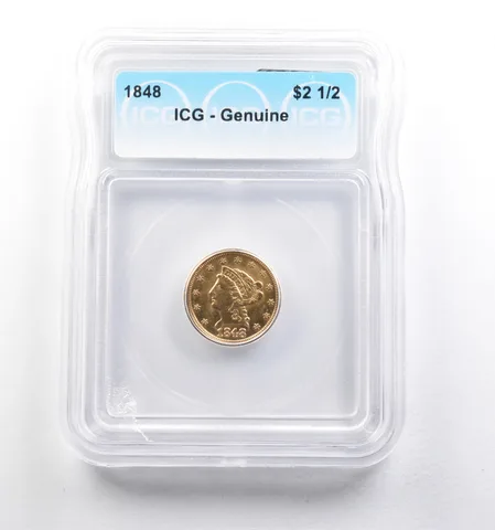 1848 $2.50 Liberty Head Gold Quarter Eagle Genuine ICG *5698