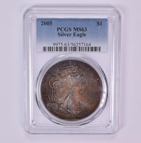 2005 American Silver Eagle MS63 PCGS Beautiful Tone *1540